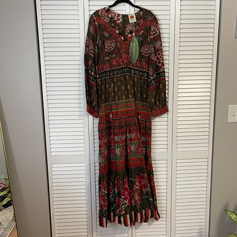 NWT Farm Rio Multicolour Ainika Floral Garden Maxi-Dress - Picture 2 of 6